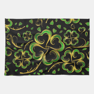 Linge De Cuisine Shamrock irlandais Motif de quatre feuilles de tr