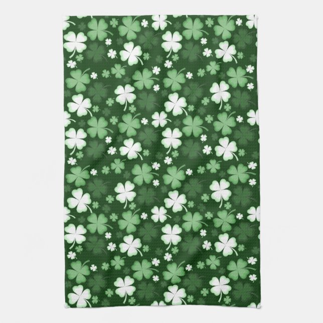 Linge De Cuisine Shamrock vert, Saint Patrick's Day (Vertical)