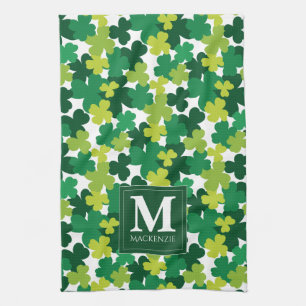 Linge De Cuisine Shamrocks monogrammes de la Saint-Patrick