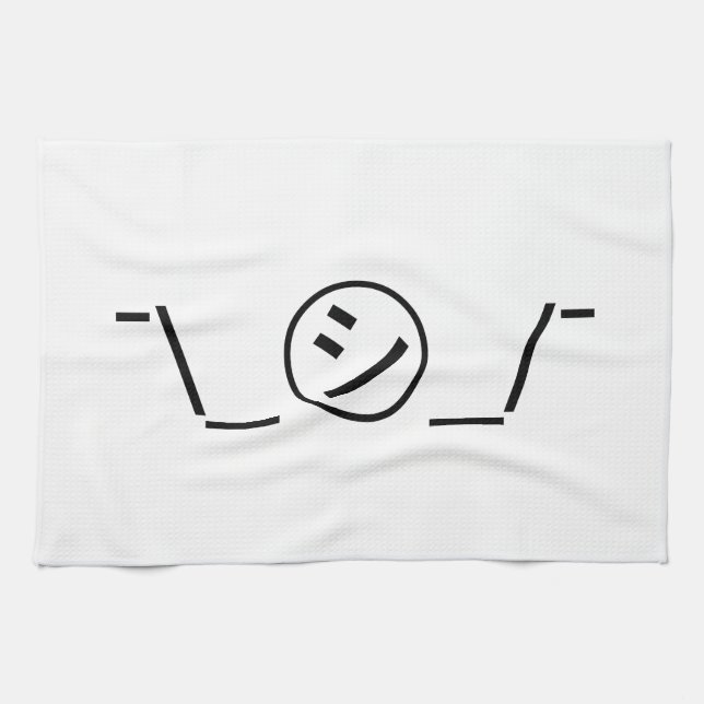 Linge De Cuisine Shi Kana Shrug Emoticon -\_ ㋛_/+Japonais Kaomoji (Horizontal)