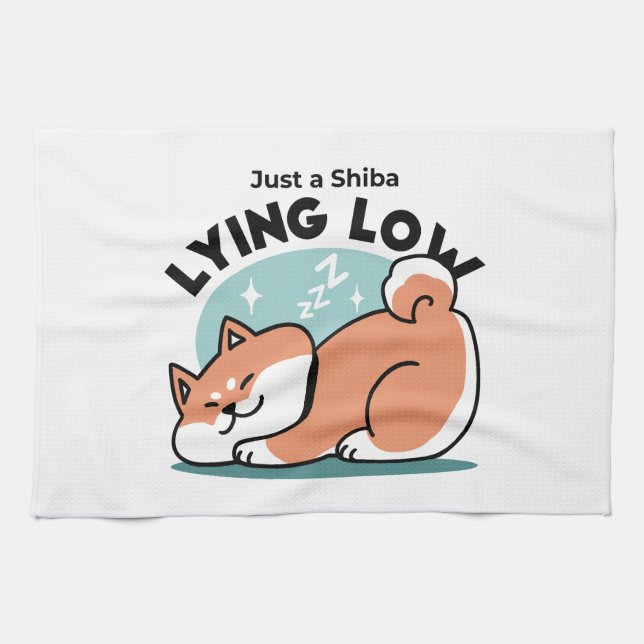 Linge De Cuisine Shiba Inu Art : Juste un Shiba Lying Low (Horizontal)