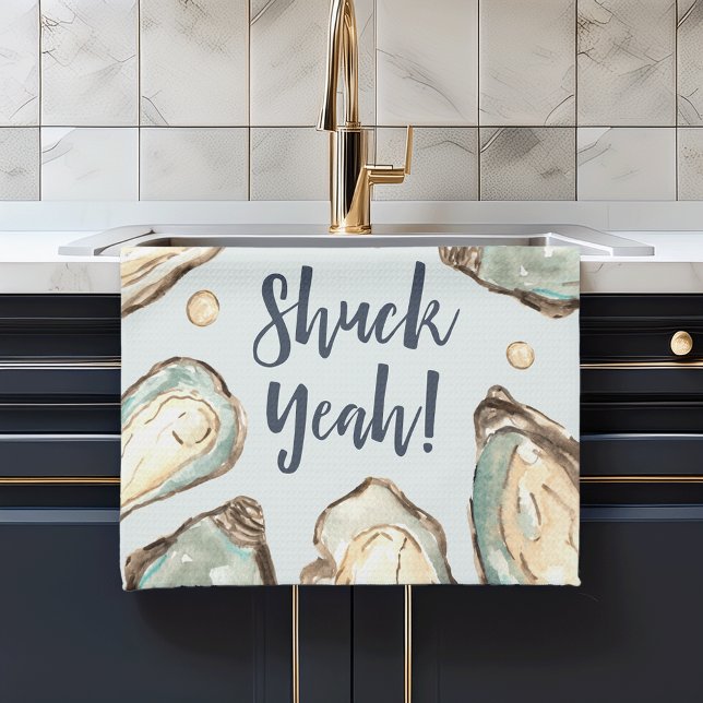 Linge De Cuisine Shuck Ouais | Aquarelle Pearl Oyster (Créateur téléchargé)