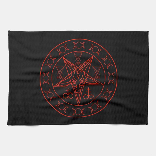 Linge De Cuisine Sigil de lune triple de Baphomet et sigil de (Horizontal)