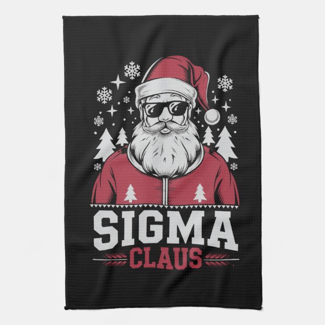 Linge De Cuisine Sigma Claus Cool Père Noël Christmas Rizz Rizzler  (Vertical)