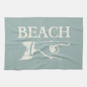 Linge De Cuisine Signe de pointage vintage de plage