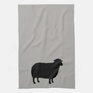 Linge De Cuisine Silhouette de moutons noirs