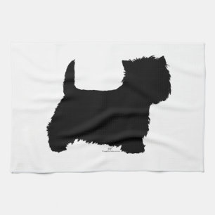 Linge De Cuisine Silhouette de Westie debout