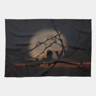 Linge De Cuisine Silhouette d'oiseau dans l'illustration de clair