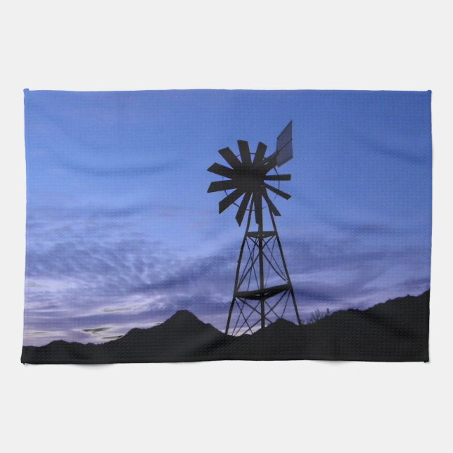 Linge De Cuisine Silhouette of a windmill (Horizontal)