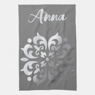 Linge De Cuisine Silver et monogramme gris paisible |
