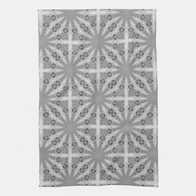 Linge De Cuisine Silver Shine GeoSquare Motif Tissu de cuisine (Vertical)