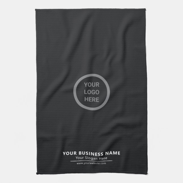 Linge De Cuisine Simple Black Custom Company Logo Promo d'affaires (Vertical)