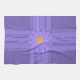 Linge De Cuisine Simple Fleur Violette sur Croix Moderne