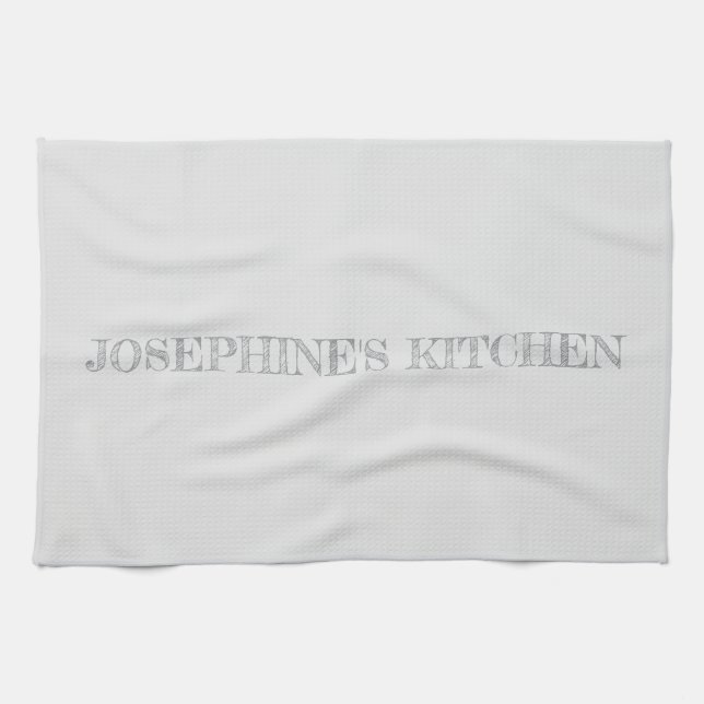 Linge De Cuisine Simple Light Grey Personalized Modern Chic (Horizontal)