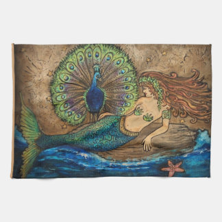 Linge De Cuisine Sirène et paon