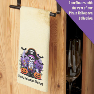 Linge De Cuisine Skeleton Pirate Happy Halloween Mateys