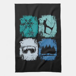 Linge De Cuisine Skieurs Ski Sports d'hiver