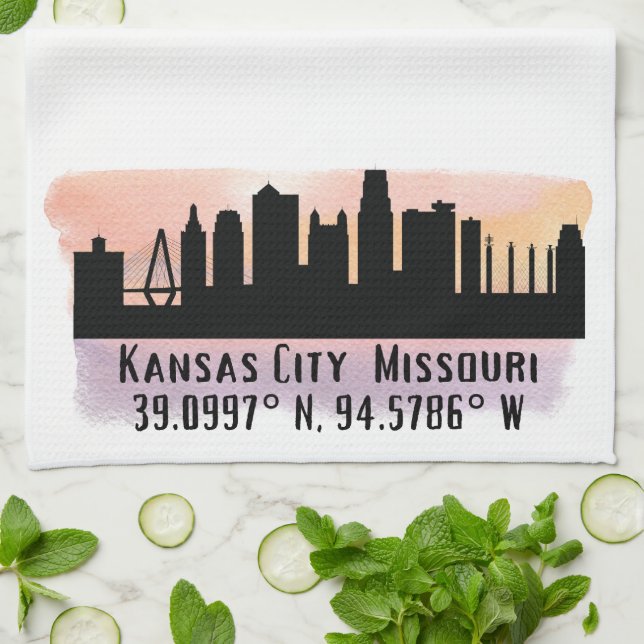 Linge De Cuisine Skyline de la ville de Kansas (Plié)