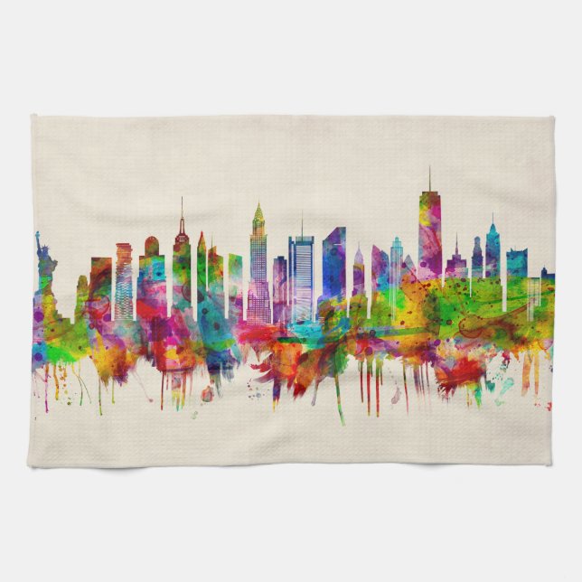 Linge De Cuisine Skyline de New York (Horizontal)