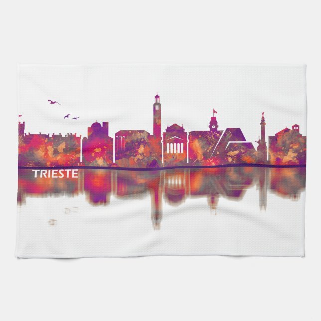Linge De Cuisine Skyline de Trieste Italie (Horizontal)