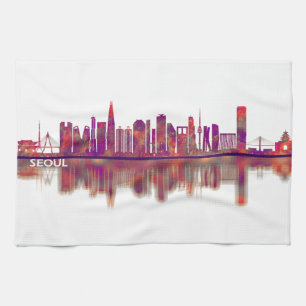 Linge De Cuisine Skyline Séoul Corée du Sud