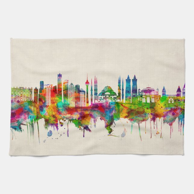 Linge De Cuisine Skyline Turquie d'Istanbul (Horizontal)