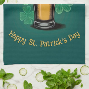 Linge De Cuisine Slàinte ! Saint Patrick's Day Pint of Beer on Gree