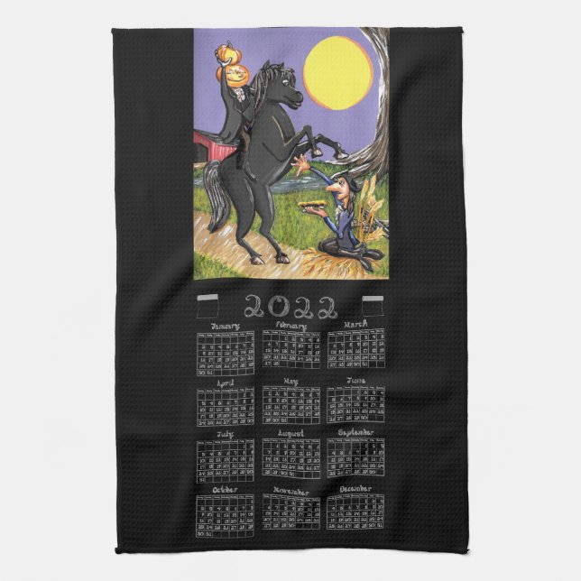Linge De Cuisine Sleepy Hollow 2022 Calendrier Horseman sans tête (Vertical)