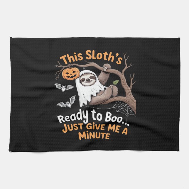 Linge De Cuisine Sloth Halloween Sloths Cute Bat Vampire Essentiel (Horizontal)