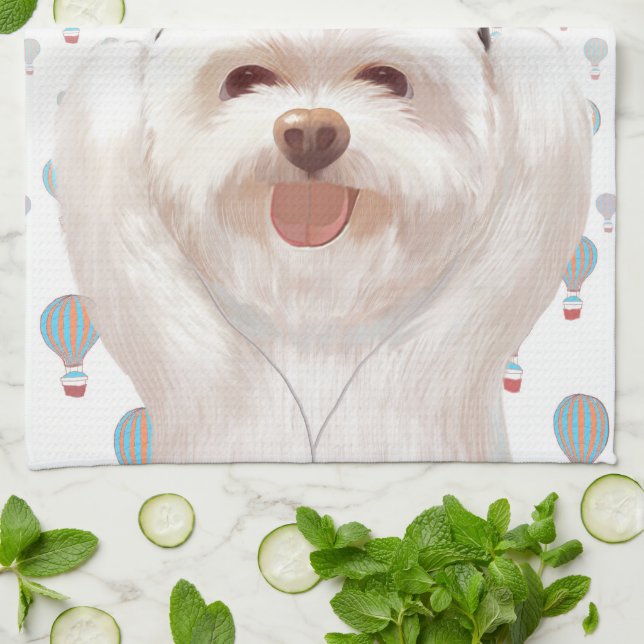 Linge De Cuisine Smile Pup : Vibes Musicales Bichon Sourire Art (Plié)