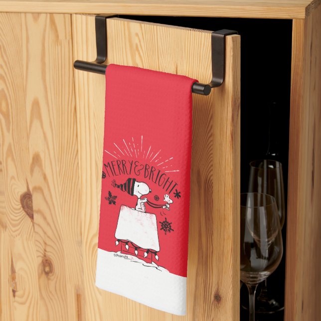 Linge De Cuisine Snoopy et Woodstock - Joyeux et lumineux (Pliage en tiers)