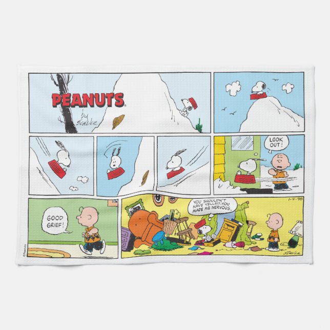 Linge De Cuisine Snoopy Sled Riding Food Dish (Horizontal)