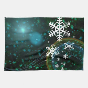Linge De Cuisine Snowflake numérique Nature Hiver Paix Aimer Destin