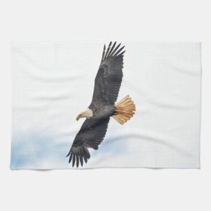 Linge De Cuisine Soaring Bald Eagle Wildife Photo Art
