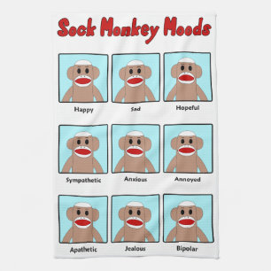 Linge De Cuisine Sock Monkey Moods
