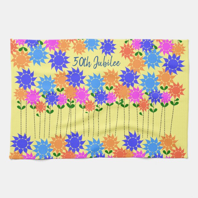 Linge De Cuisine Soeurs 50e Jubilé Floral Towel (Horizontal)