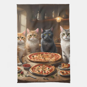 Linge De Cuisine Soirée Pizza Chat,