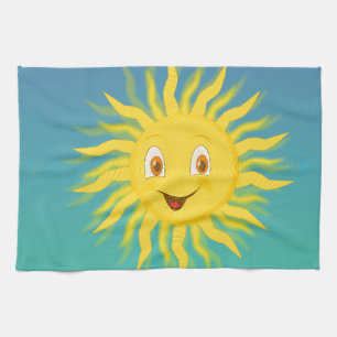 Linge De Cuisine Soleil Avec Lignes Circulaires