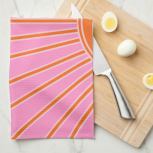 Linge De Cuisine Soleil Lever Rose Et Orange Vintage Boho Sunshine