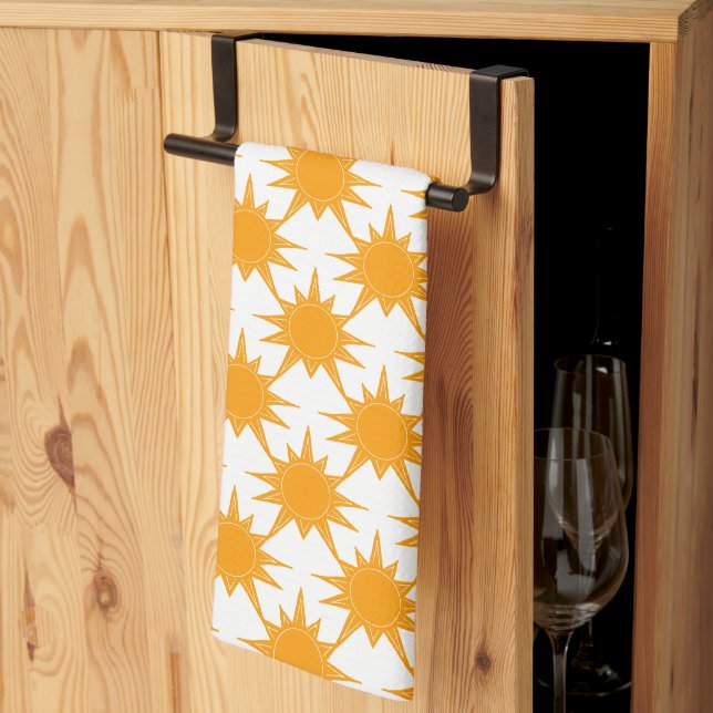 Linge De Cuisine Soleil orange jaune soleil (Pliage en tiers)