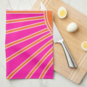 Linge De Cuisine Soleil Sunrise Hot Rose Et Orange Preppy Sunshine