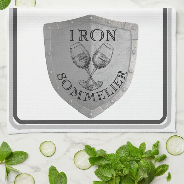 Linge De Cuisine Sommelier de fer Amateur de vin  (Plié)