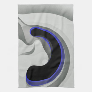 Linge De Cuisine Sous le bleu : gris Abstrait, noir et bleu