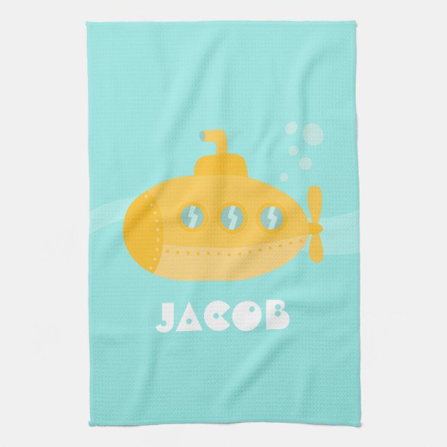 Linge De Cuisine Sous-marin jaune mignon, sous-marin, pour des (Vertical)