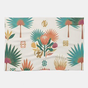 Linge De Cuisine Sous-verres botaniques tropicaux Oasis dorée