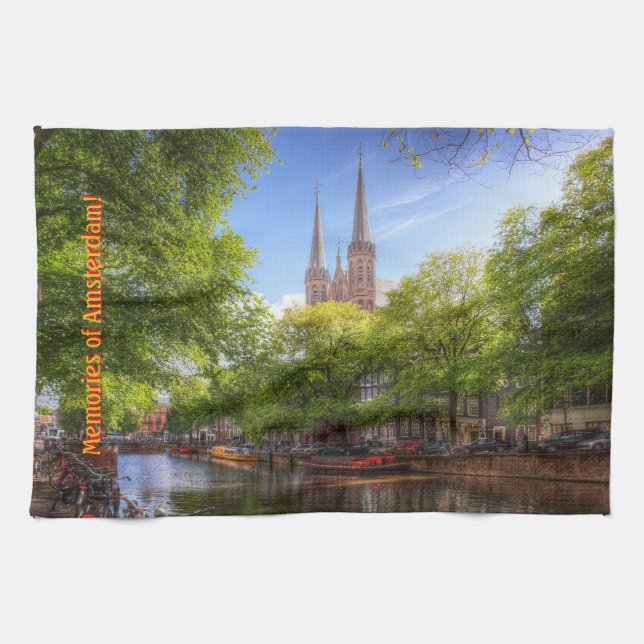 Linge De Cuisine Souvenir d'Amsterdam - De Krijtberg, Canal Singel (Horizontal)