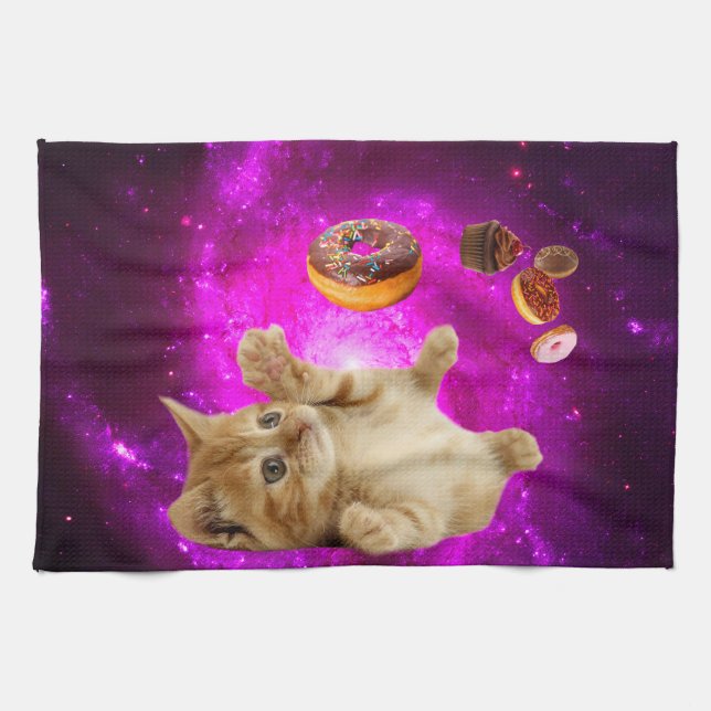 Linge De Cuisine Space cat et les beignets volants (Horizontal)