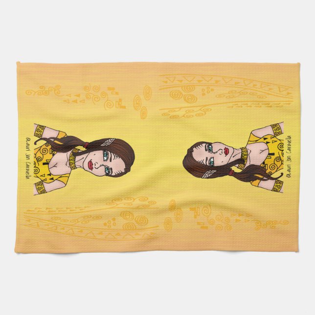 Linge De Cuisine Spirales rouges de fille de nébuleuse (Horizontal)