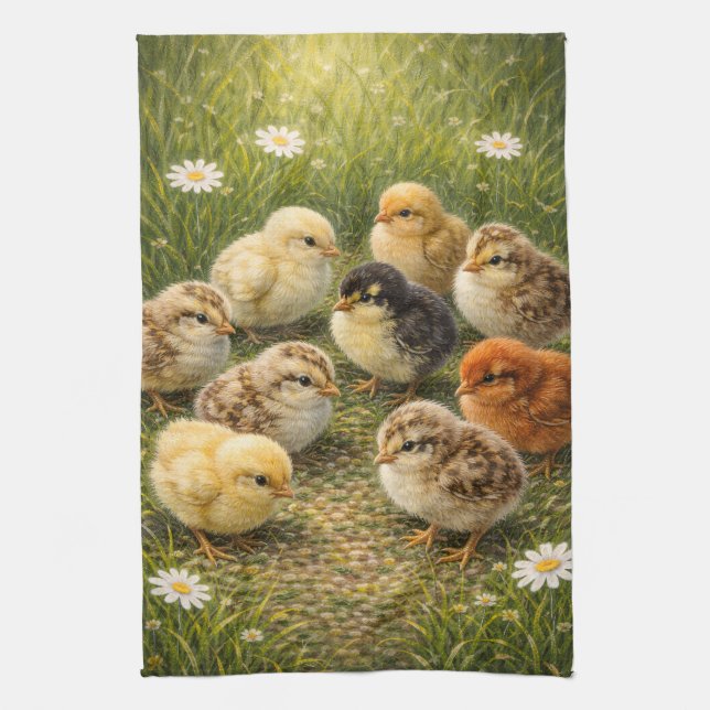 Linge De Cuisine Spring Baby Chicks Kitchen Towel (Vertical)