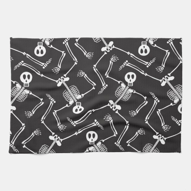 Linge De Cuisine Squelettes drôles de Halloween (Horizontal)